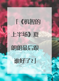 《机智的上半场》夏朗朗最后跟谁好了?