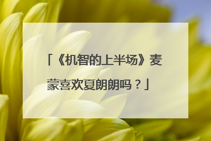 《机智的上半场》麦蒙喜欢夏朗朗吗？