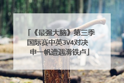 《最强大脑》第三季国际赛中英3V4对决 申一帆遭遇滑铁卢