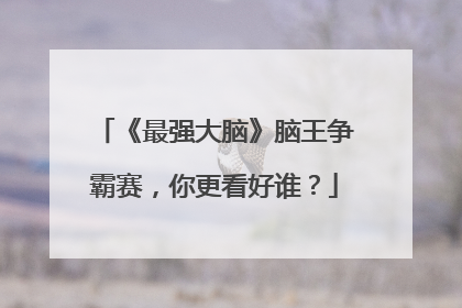 《最强大脑》脑王争霸赛，你更看好谁？