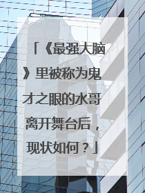 《最强大脑》里被称为鬼才之眼的水哥离开舞台后，现状如何？