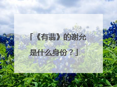 《有翡》的谢允是什么身份？