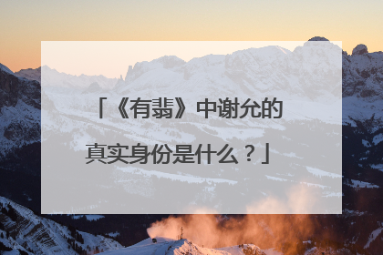 《有翡》中谢允的真实身份是什么？