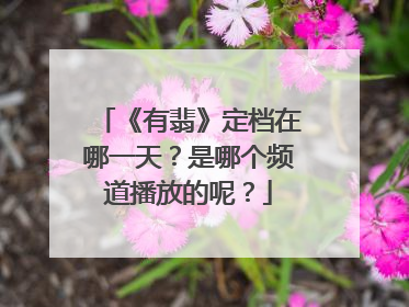 《有翡》定档在哪一天?是哪个频道播放的呢?