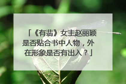 《有翡》女主赵丽颖是否贴合书中人物,外在形象是否有出入?