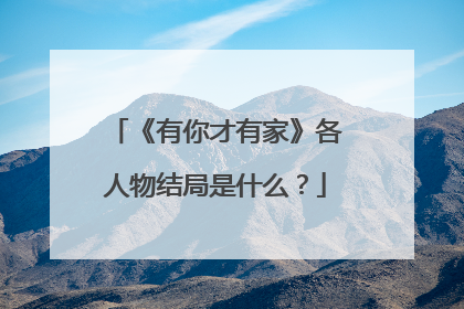 《有你才有家》各人物结局是什么？