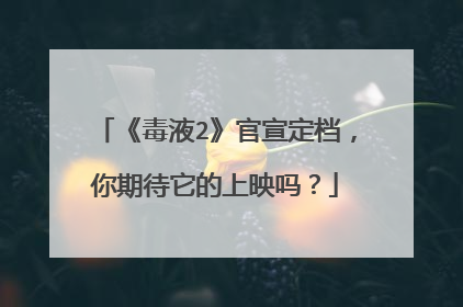 《毒液2》官宣定档，你期待它的上映吗？