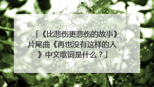 《比悲伤更悲伤的故事》片尾曲《再也没有这样的人》中文歌词是什么？