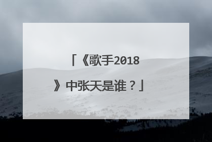 《歌手2018》中张天是谁?