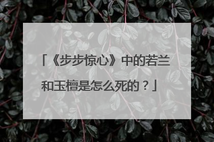 《步步惊心》中的若兰和玉檀是怎么死的？