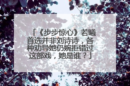 《步步惊心》若曦首选并非刘诗诗，各种劝导她仍婉拒错过这部戏，她是谁？