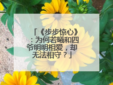 《步步惊心》:为何若曦和四爷明明相爱,却无法相守?