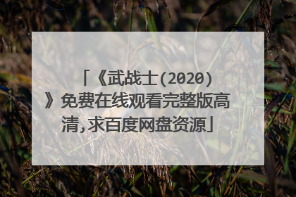 《武战士(2020)》免费在线观看完整版高清,求百度网盘资源
