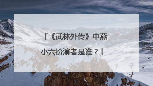 《武林外传》中燕小六扮演者是谁？