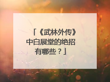 《武林外传》中白展堂的绝招有哪些？