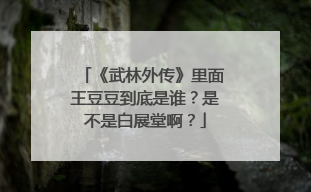 《武林外传》里面王豆豆到底是谁？是不是白展堂啊？