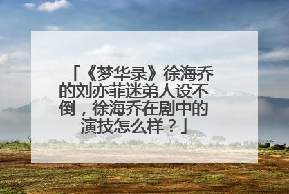 《梦华录》徐海乔的刘亦菲迷弟人设不倒,徐海乔在剧中的演技怎么样?