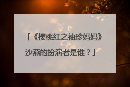 《樱桃红之袖珍妈妈》沙燕的扮演者是谁？