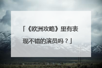 《欧洲攻略》里有表现不错的演员吗?