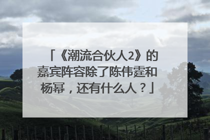 《潮流合伙人2》的嘉宾阵容除了陈伟霆和杨幂，还有什么人？