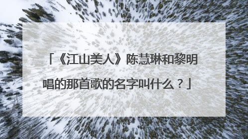 《江山美人》陈慧琳和黎明唱的那首歌的名字叫什么？