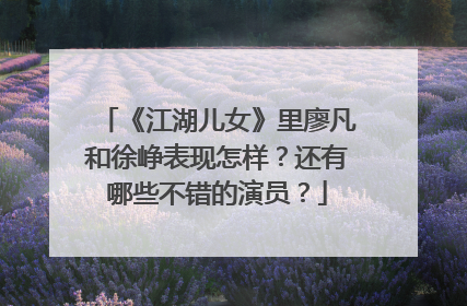 《江湖儿女》里廖凡和徐峥表现怎样？还有哪些不错的演员？