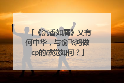 《沉香如屑》又有何中华,与俞飞鸿做cp的感觉如何?