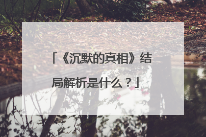 《沉默的真相》结局解析是什么?