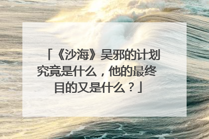 《沙海》吴邪的计划究竟是什么，他的最终目的又是什么？