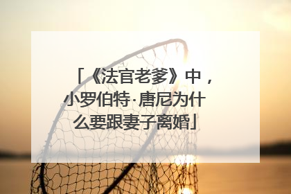 《法官老爹》中,小罗伯特·唐尼为什么要跟妻子离婚