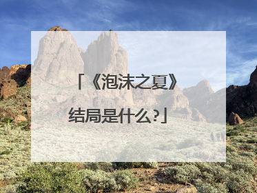 《泡沫之夏》结局是什么?