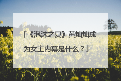《泡沫之夏》黄灿灿成为女主内幕是什么?