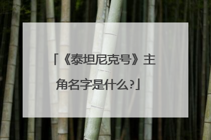 《泰坦尼克号》主角名字是什么?