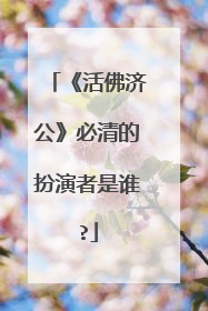 《活佛济公》必清的扮演者是谁?