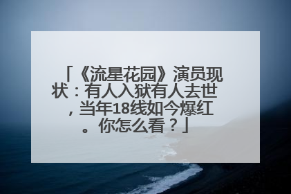《流星花园》演员现状：有人入狱有人去世，当年18线如今爆红。你怎么看？