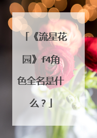 《流星花园》f4角色全名是什么？