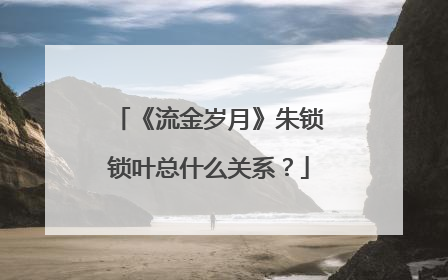 《流金岁月》朱锁锁叶总什么关系?