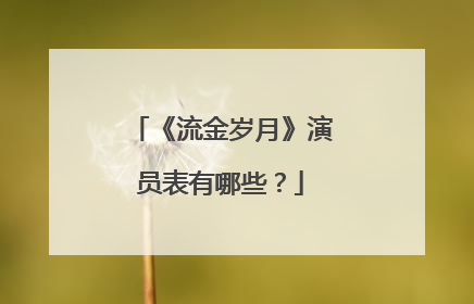 《流金岁月》演员表有哪些？