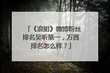 《浪姐》微博粉丝排名吴昕第一，万茜排名怎么样？
