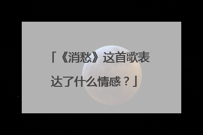 《消愁》这首歌表达了什么情感?