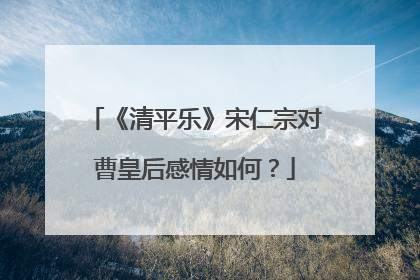 《清平乐》宋仁宗对曹皇后感情如何?