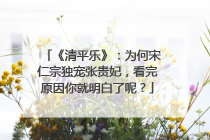 《清平乐》：为何宋仁宗独宠张贵妃，看完原因你就明白了呢？