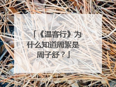 《温客行》为什么知道周絮是周子舒？