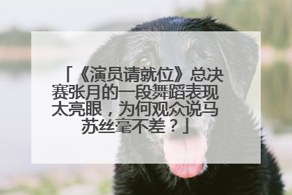 《演员请就位》总决赛张月的一段舞蹈表现太亮眼，为何观众说马苏丝毫不差？