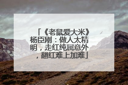 《老鼠爱大米》杨臣刚：做人太精明，走红纯属意外，翻红难上加难