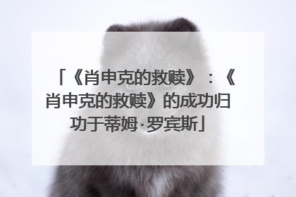 《肖申克的救赎》:《肖申克的救赎》的成功归功于蒂姆·罗宾斯