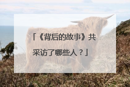 《背后的故事》共采访了哪些人？
