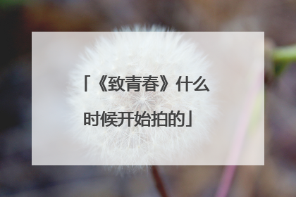 《致青春》什么时候开始拍的