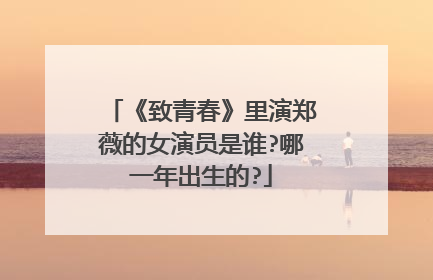 《致青春》里演郑薇的女演员是谁?哪一年出生的?