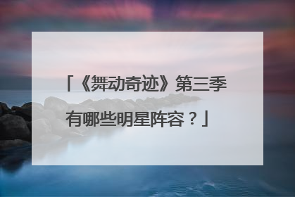 《舞动奇迹》第三季有哪些明星阵容?